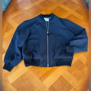 Aritzia Wilfred XS Black Bomber Jacket Classic Lined Viscose Cool Edgy